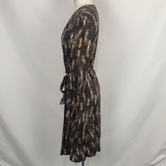 Diane Von Furstenberg brown print wrap dress - Picture 4 of 7